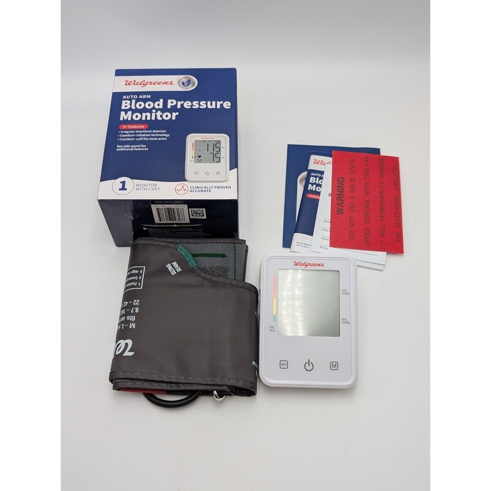 Walgreens Auto Wrist Blood Pressure Monitor Model WGNBPW-200A with Instructions